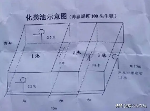 100头生猪养殖规模化粪池设计示意图参考-图1